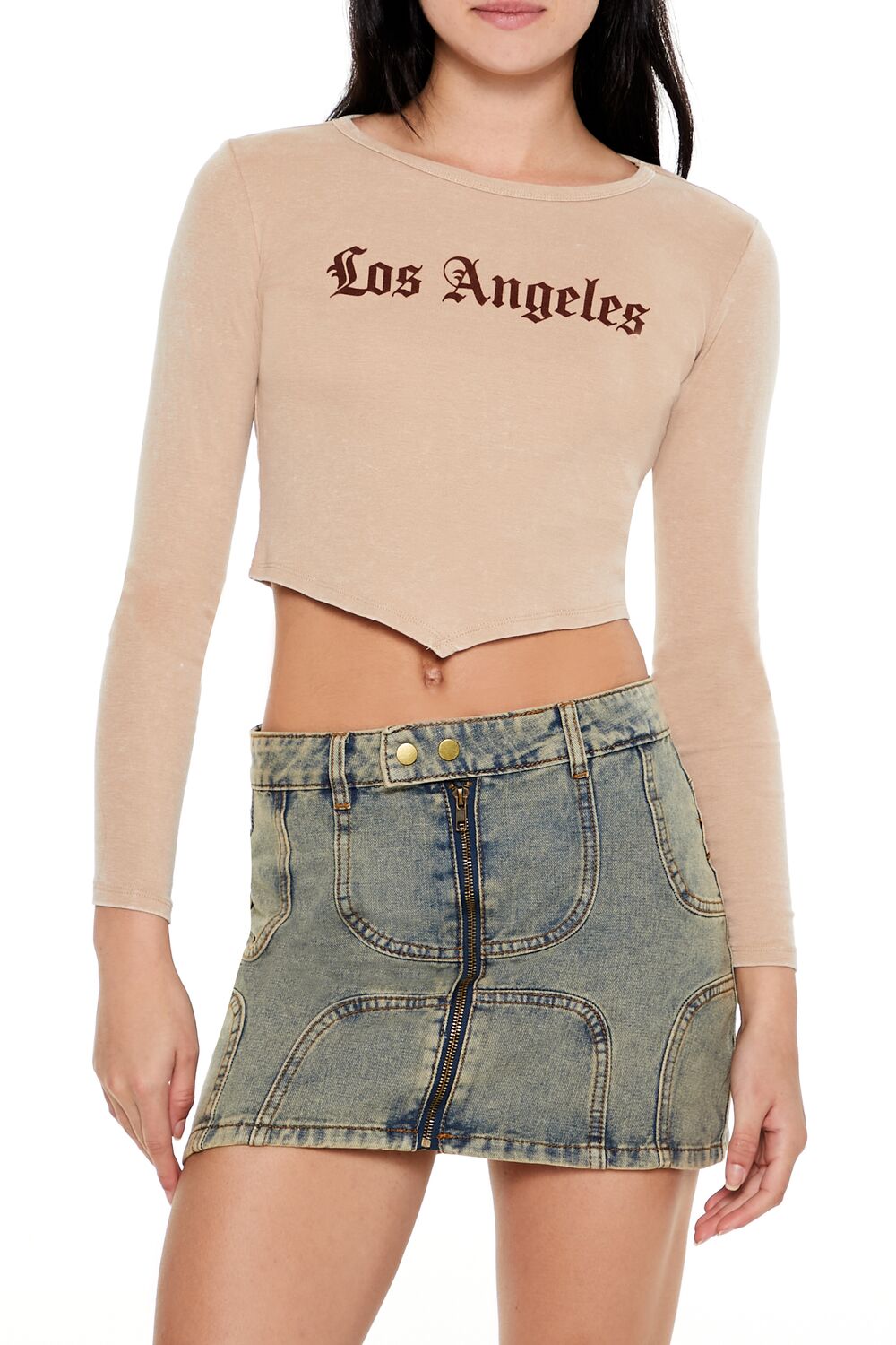Los Angeles V-Cut Cropped Tee | Forever 21 Women