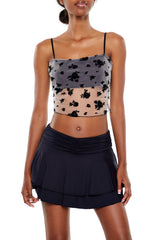 Flocked Floral Cropped Cami | Forever 21 Women