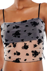 Flocked Floral Cropped Cami | Forever 21 Women