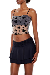 Flocked Floral Cropped Cami | Forever 21 Women