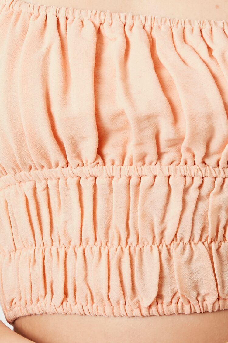 Shirred Puff-Sleeve Crop Top | Forever 21 Women