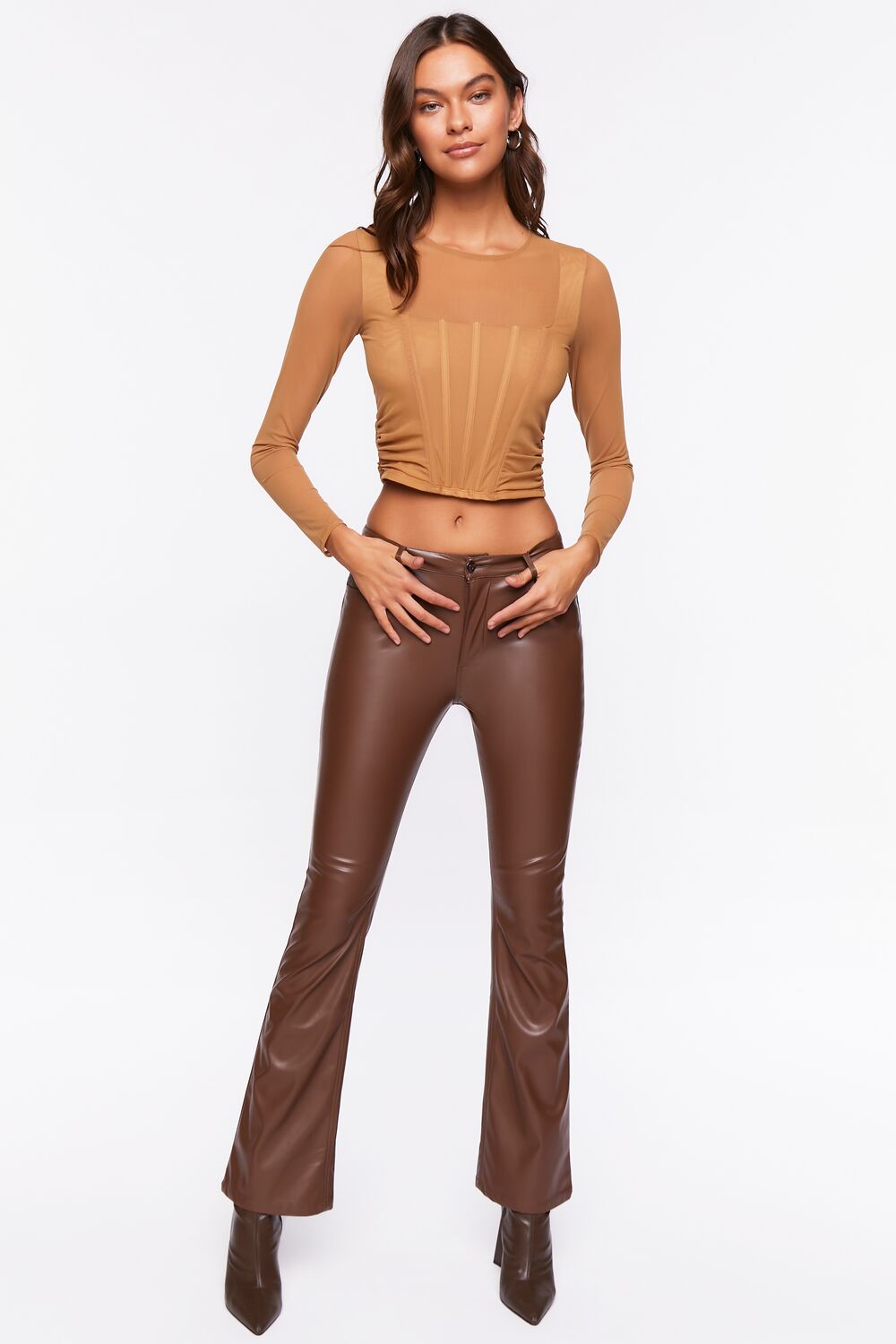 Illusion Neckline Corset Crop Top | Forever 21 Women