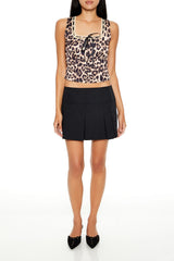 Satin Leopard Print Ribbon Crop Top | Forever 21 Women