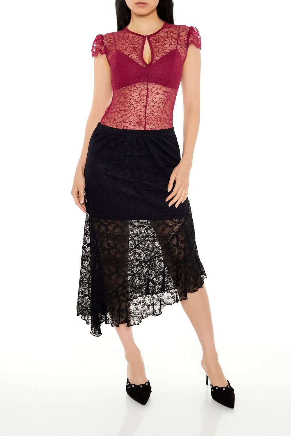 Sheer Lace Thong Bodysuit | Forever 21 Women