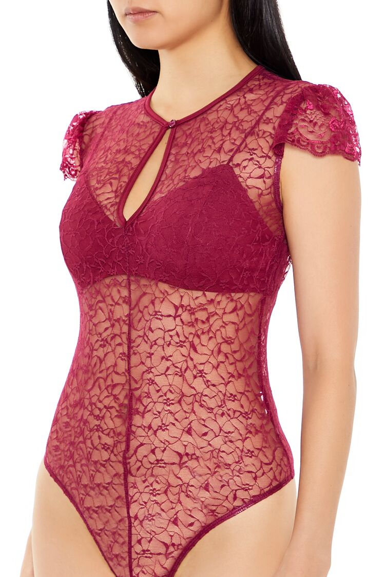 Sheer Lace Thong Bodysuit | Forever 21 Women