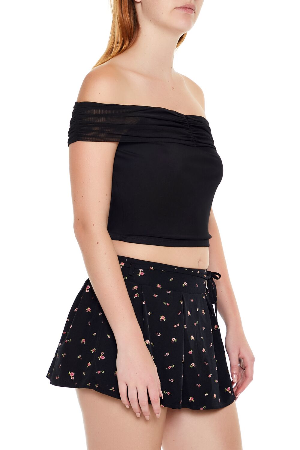 Mesh Off-the-Shoulder Crop Top | Forever 21 Women