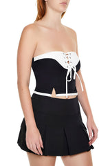Colorblock Lace-Up Tube Crop Top | Forever 21 Women