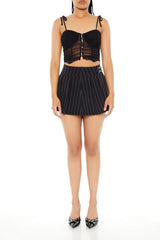Lace-Trim Mesh Cropped Cami | Forever 21 Women