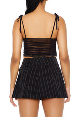 Lace-Trim Mesh Cropped Cami | Forever 21 Women