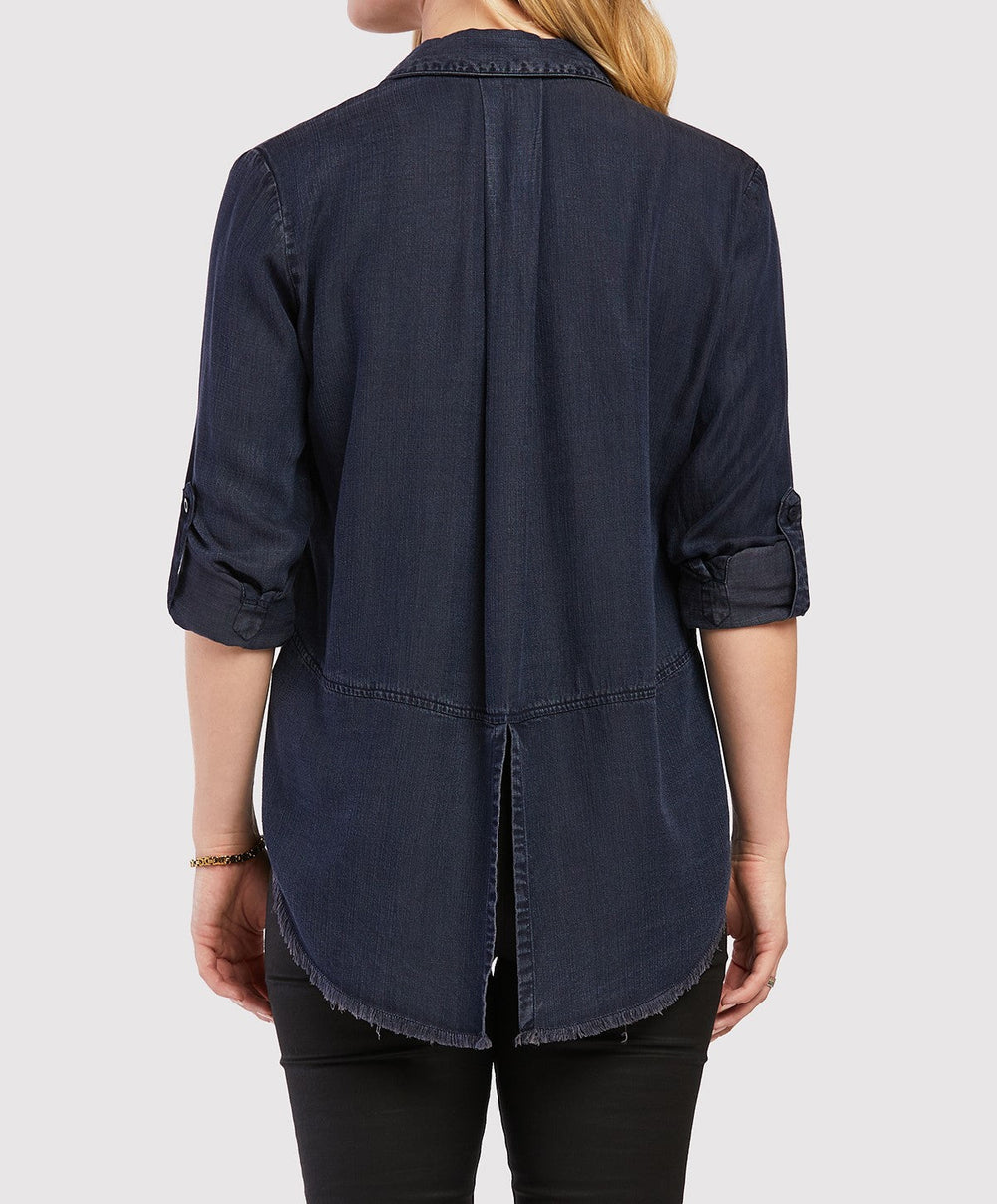 Riley Rolled Tab Sleeve Button Down Shirt Double Chest Pockets | Forever 21 Women