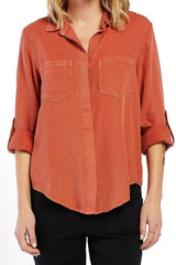 Riley Rolled Tab Sleeve Button Down Shirt | Forever 21 Women