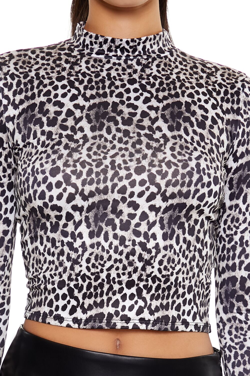 Leopard Mock Neck Crop Top | Forever 21 Women