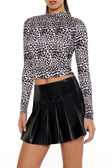 Leopard Mock Neck Crop Top | Forever 21 Women