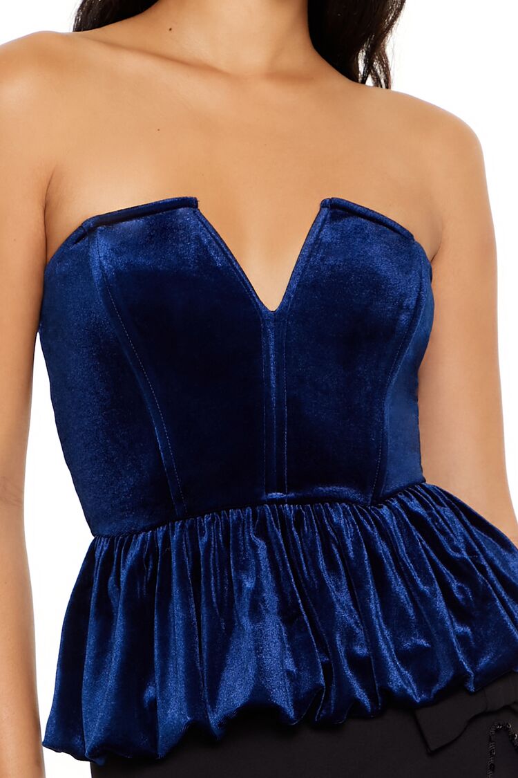Velvet Bubble-Hem Peplum Top | Forever 21 Women