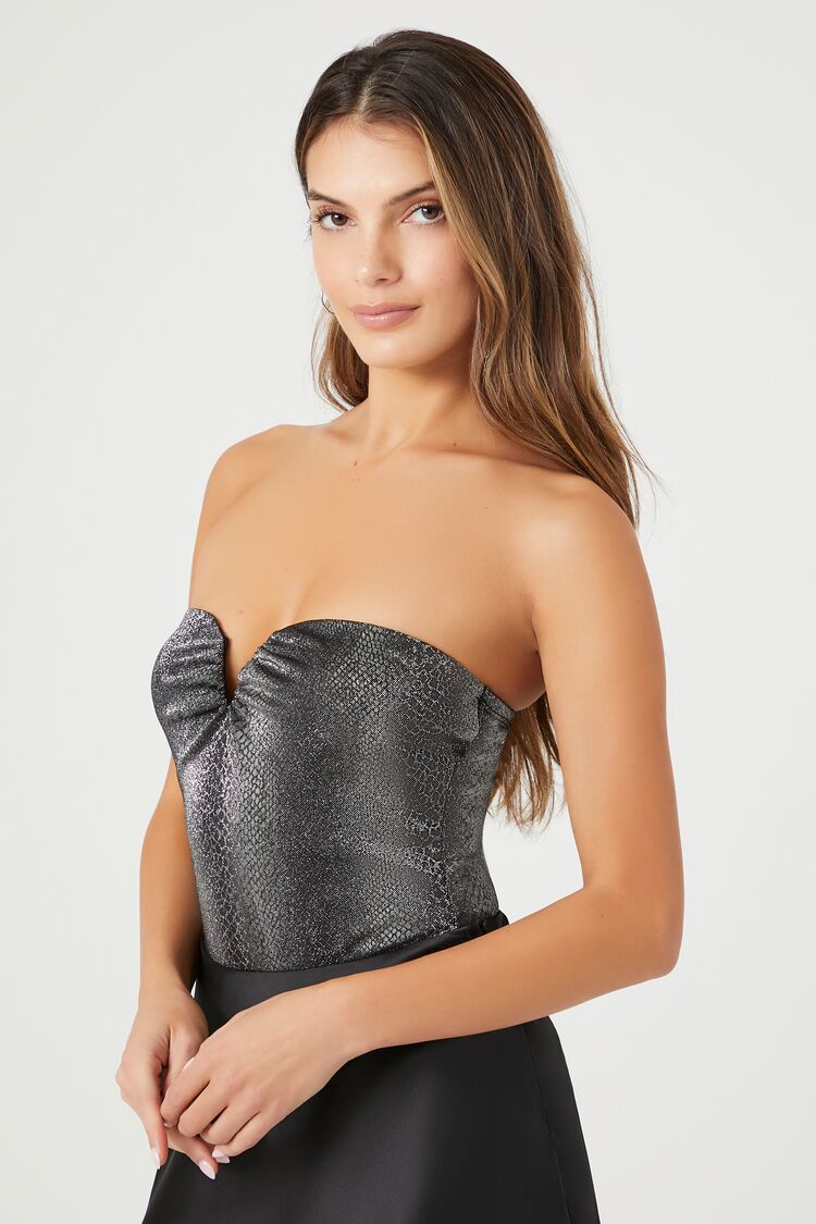 Snake Print Sweetheart Bodysuit | Forever 21 Women