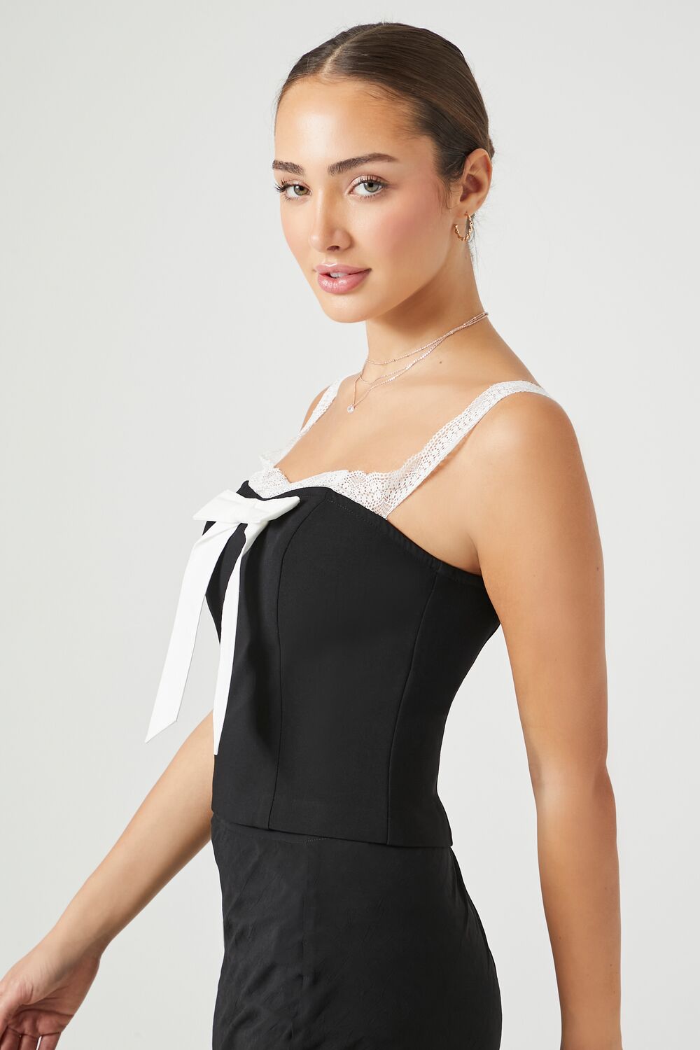 Bow Lace-Trim Cami | Forever 21 Women