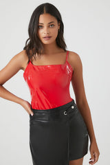 Faux Patent Leather Bodysuit | Forever 21 Women