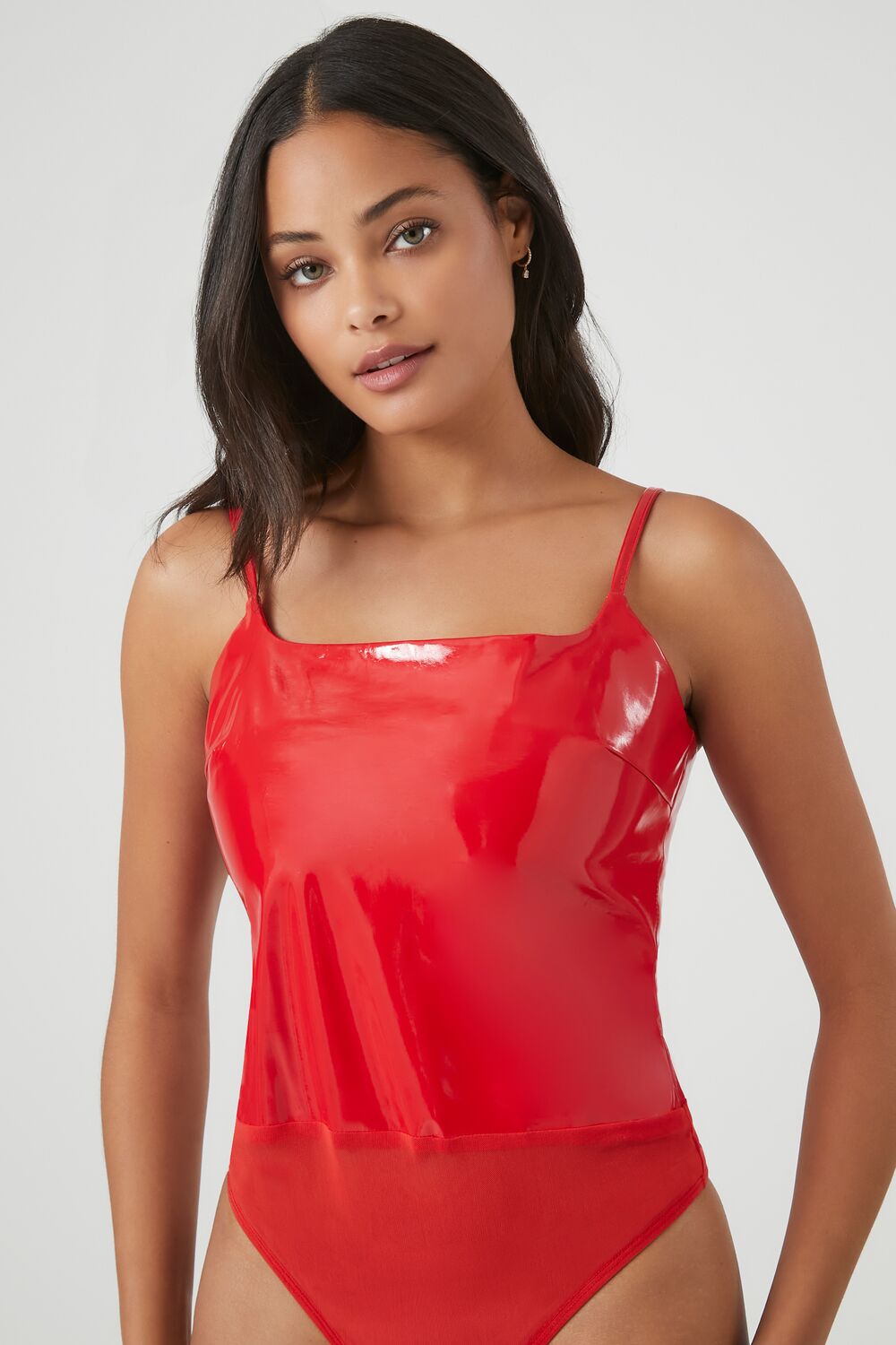Faux Patent Leather Bodysuit | Forever 21 Women