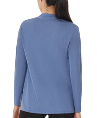 Open Front Ribbed Blue Icon Cardigan | Forever 21 Women