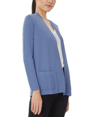 Open Front Ribbed Blue Icon Cardigan | Forever 21 Women