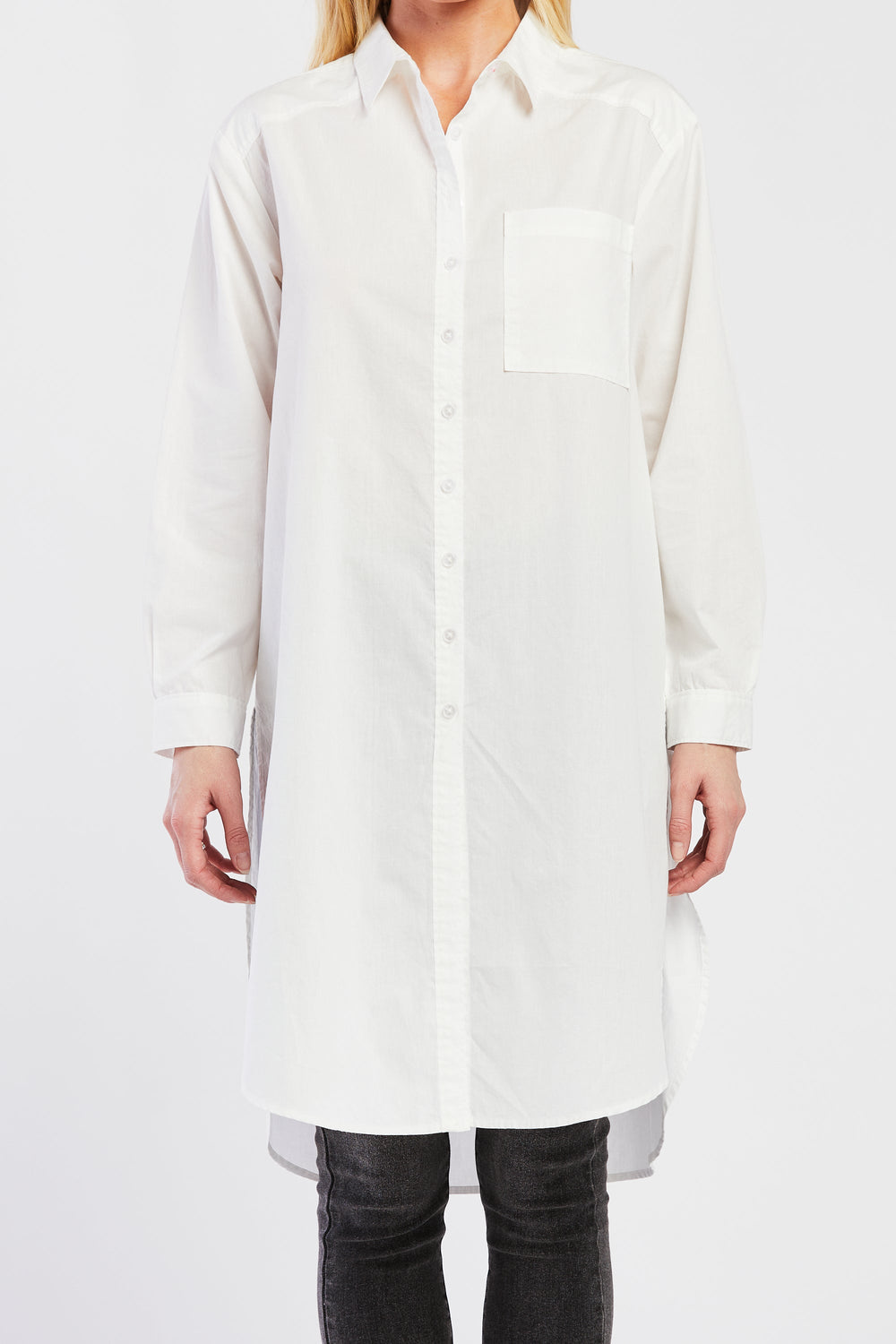 Quinton Long Sleeve Button Down Poplin Tunic | Forever 21 Women