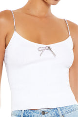 Sweater-Knit Metallic Bow Cami | Forever 21 Women