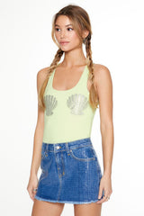 Rhinestone Seashell Bodysuit | Forever 21 Women
