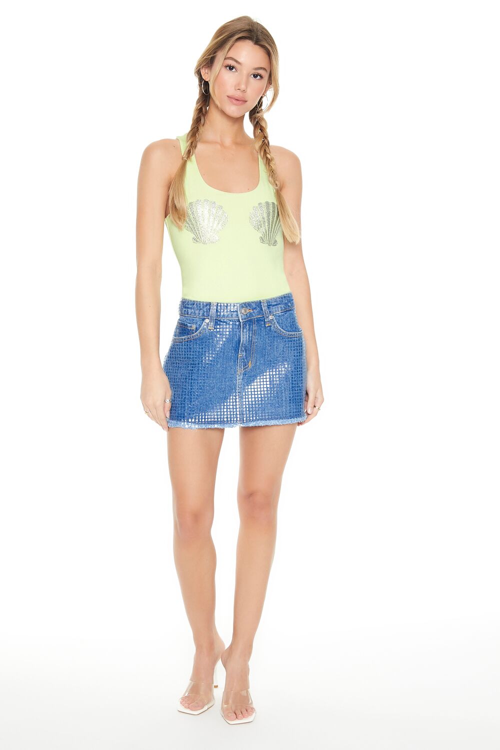 Rhinestone Seashell Bodysuit | Forever 21 Women