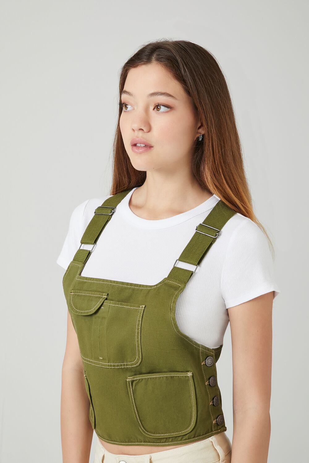 Twill Overall Crop Top | Forever 21 Women