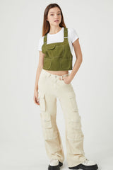 Twill Overall Crop Top | Forever 21 Women