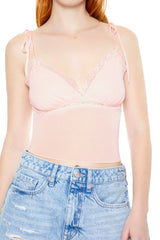 Mesh & Lace Tie-Strap Cami | Forever 21 Women