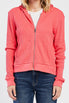 Hot Pink Zizi Long Sleeve Thermal Knit Hoodie | Forever 21 Women