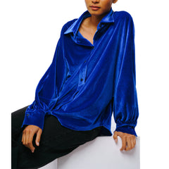 Amira Oversized Button Down Velvet Top | Forever 21 Women
