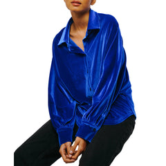 Amira Oversized Button Down Velvet Top | Forever 21 Women