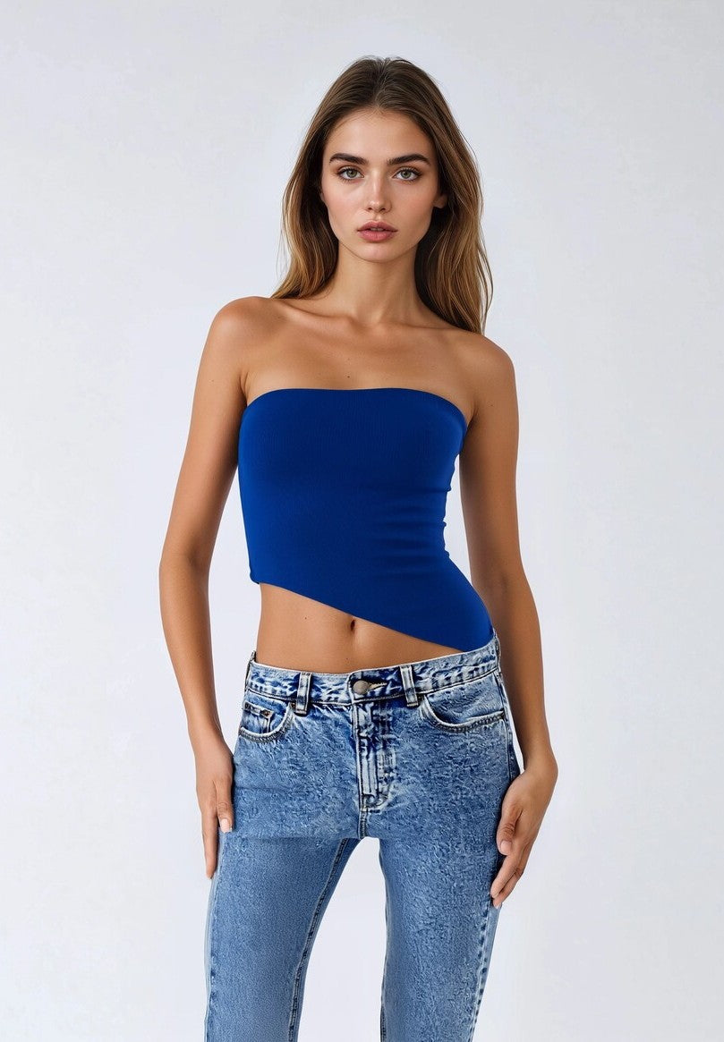 Asymmetrical-Hem Cropped Tube Top | Forever 21 Women