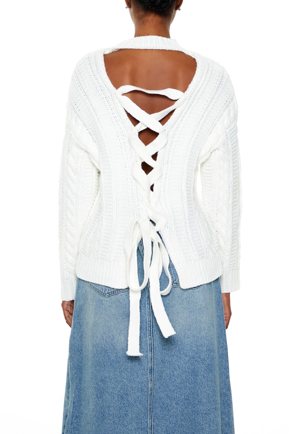 Lace-Back Cable Knit Sweater | Forever 21 Women