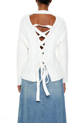 Lace-Back Cable Knit Sweater | Forever 21 Women