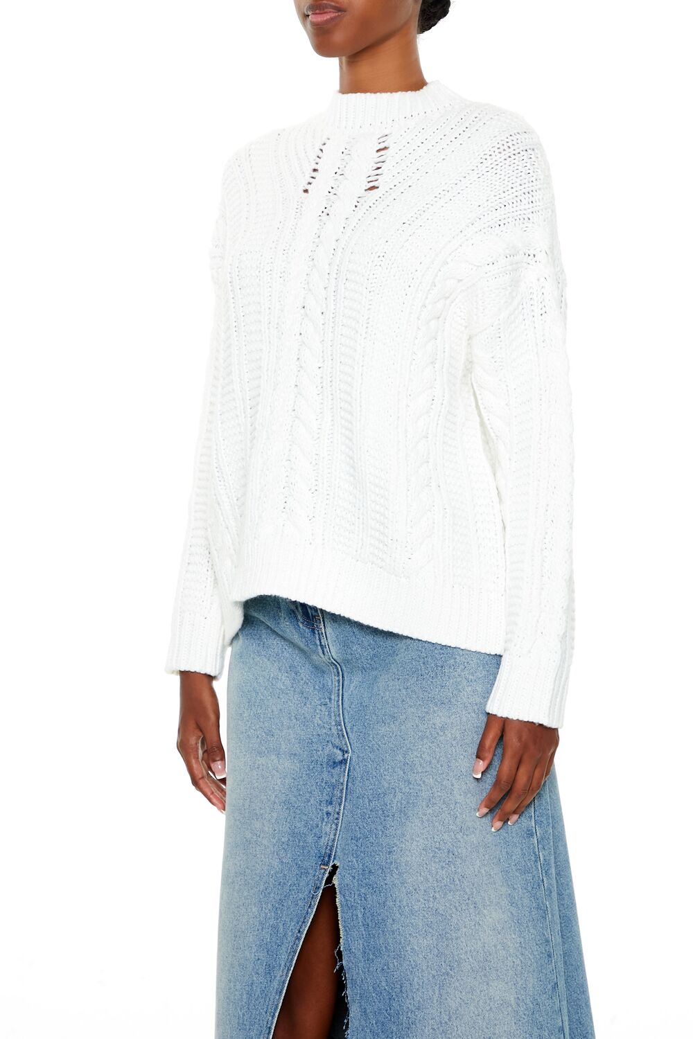 Lace-Back Cable Knit Sweater | Forever 21 Women