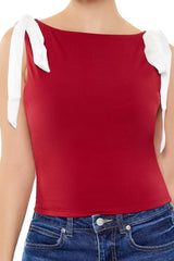 Sleeveless Satin Bow Top | Forever 21 Women
