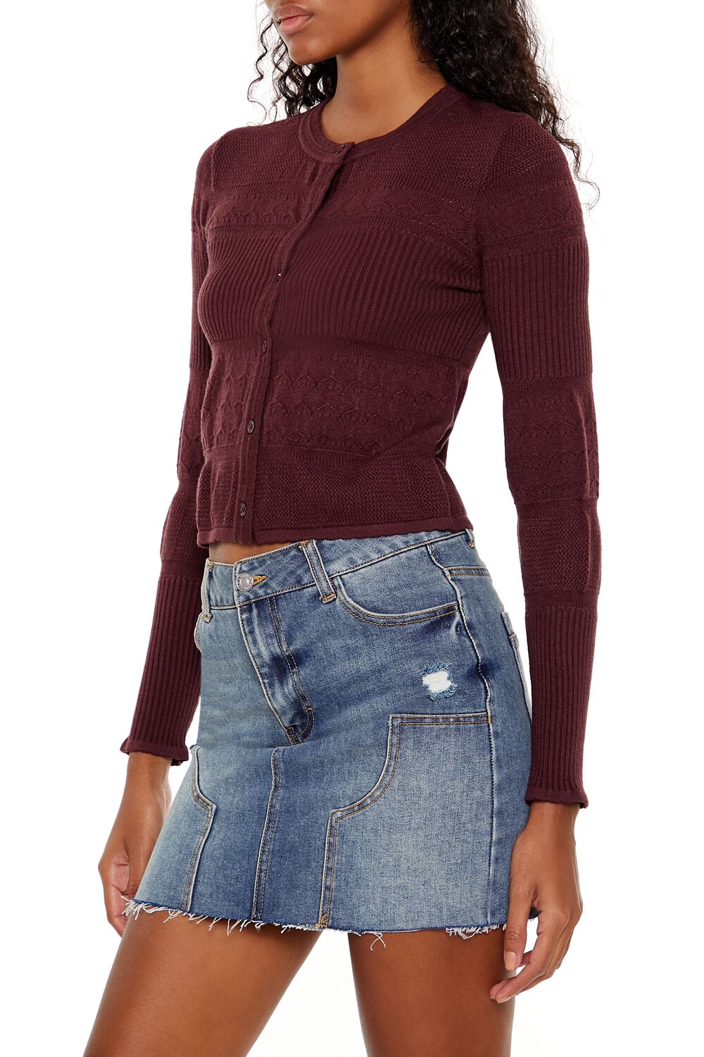 Mixed Knit Cardigan Sweater | Forever 21 Women