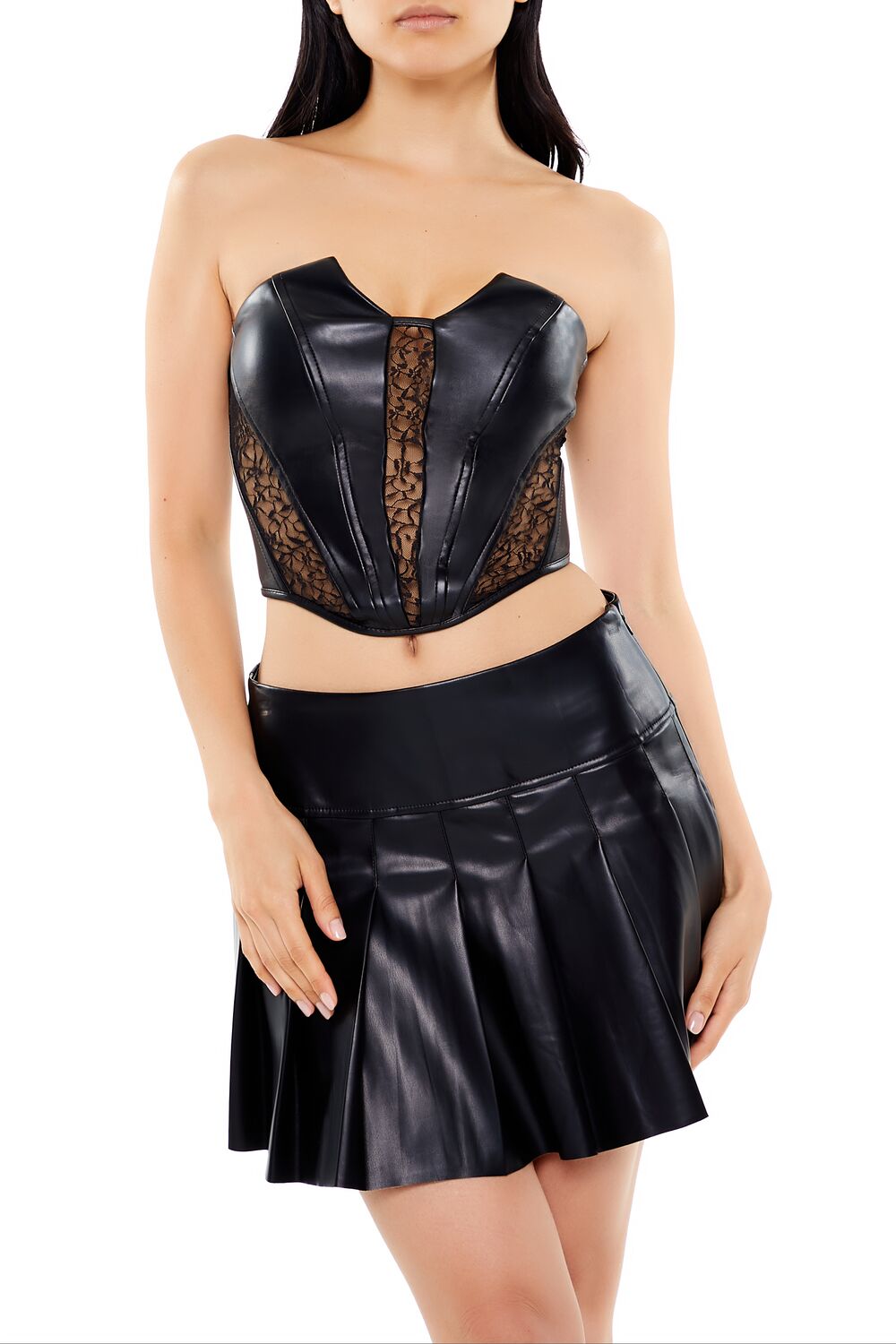 Faux Leather & Lace Tube Top | Forever 21 Women