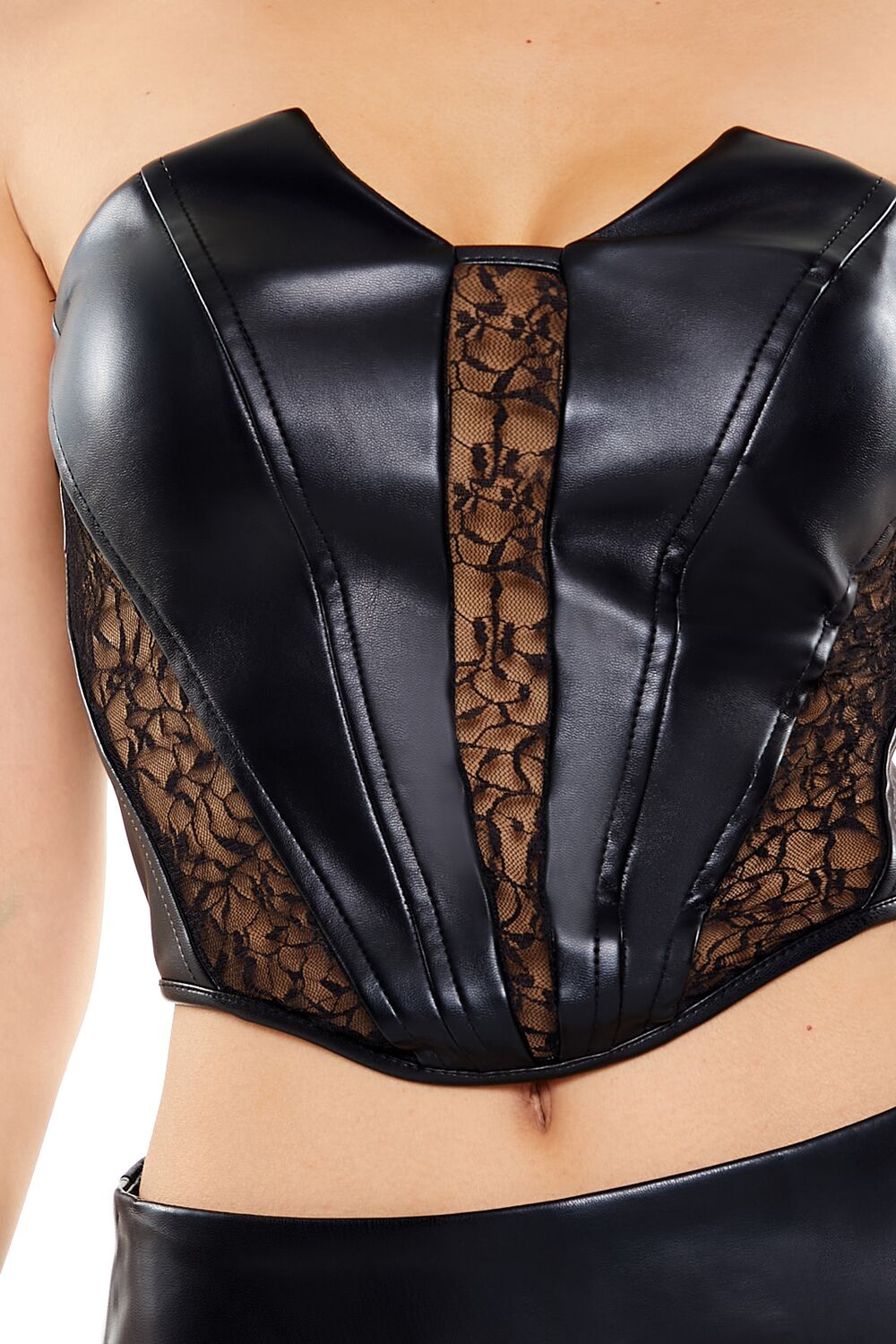 Faux Leather & Lace Tube Top | Forever 21 Women