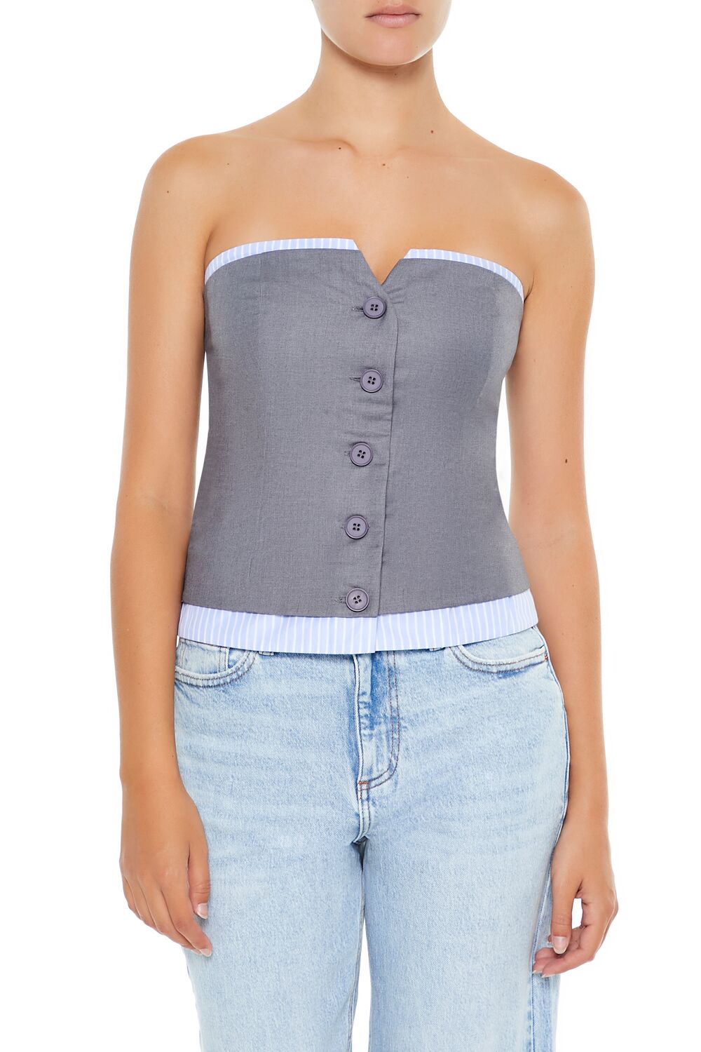 Striped-Trim Tube Top | Forever 21 Women