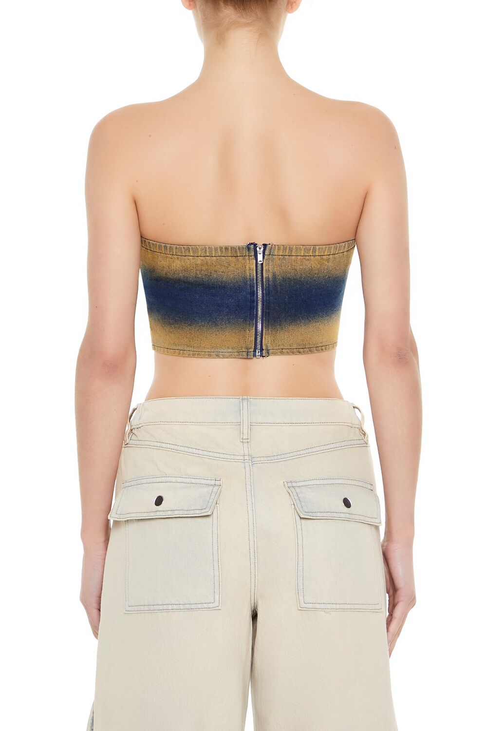 Sandblasted Denim Tube Crop Top | Forever 21 Women