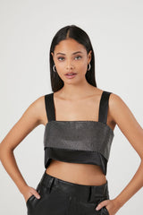 Satin Rhinestone Crop Top | Forever 21 Women