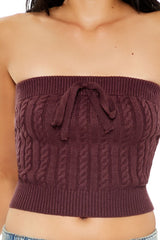 Cable Knit Cropped Tube Top | Forever 21 Women