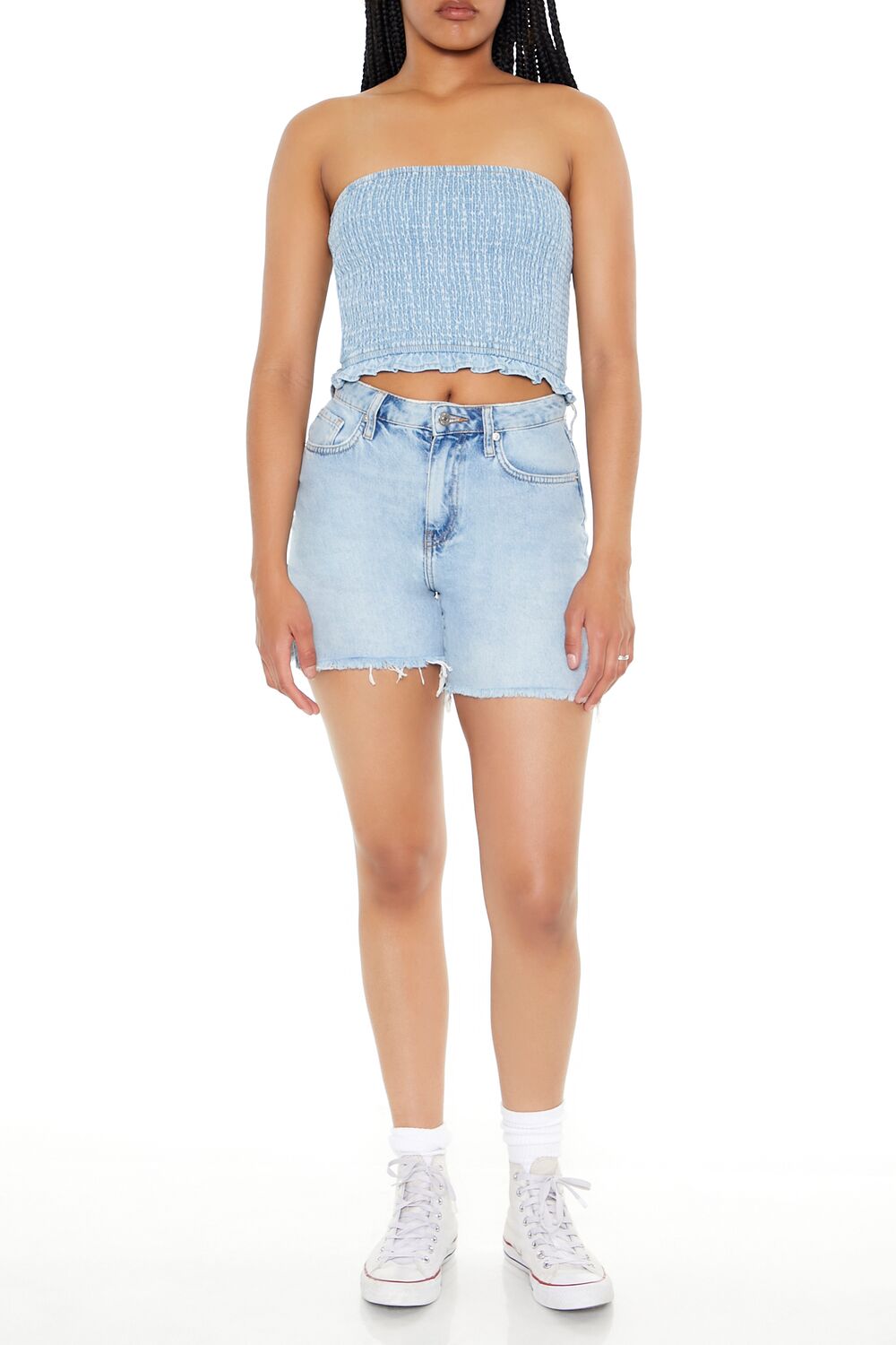 Cropped Chambray Tube Top | Forever 21 Women