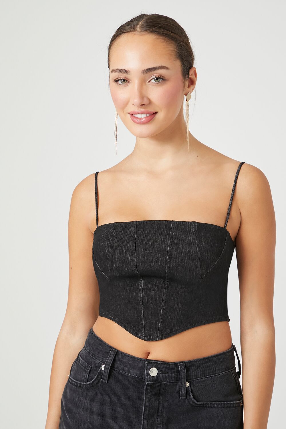 Denim Cropped Cami | Forever 21 Women
