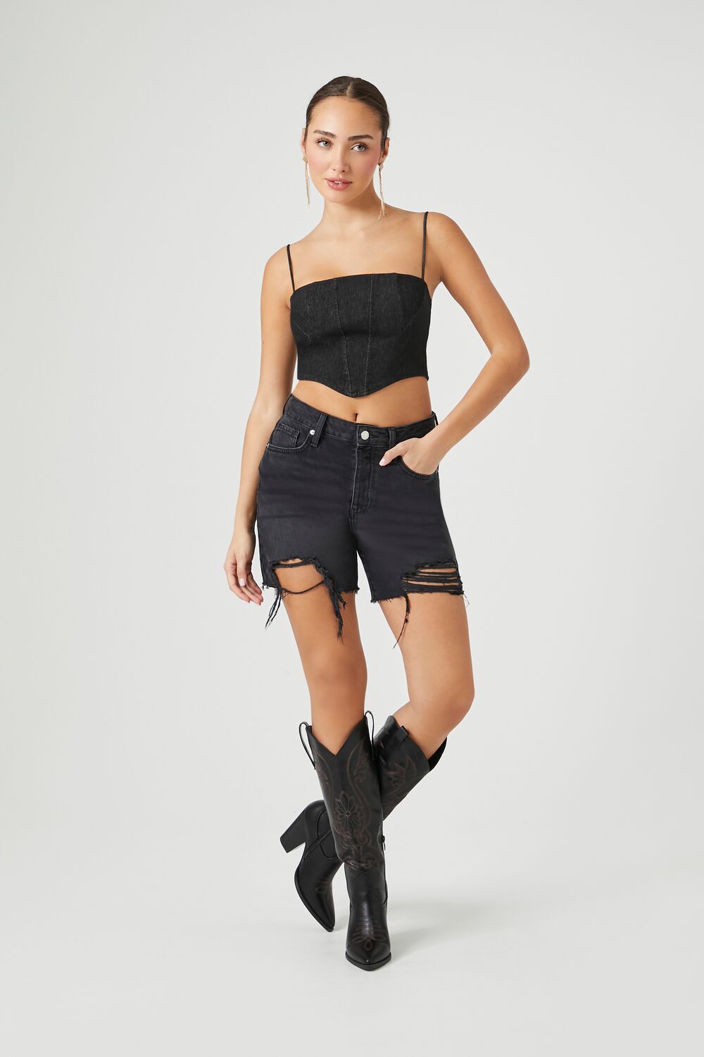 Denim Cropped Cami | Forever 21 Women
