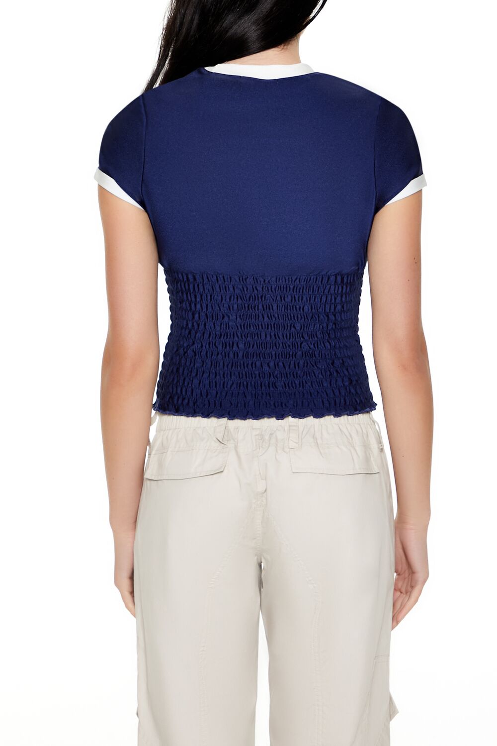 Smocked Ringer LA Cropped Tee | Forever 21 Women